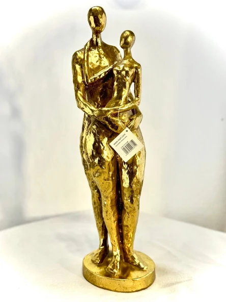 Biev Çiftli Dekoratif Gold Biblo 14*14*48 cm ürün görseli 1
