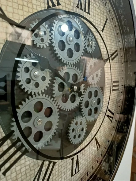 Vıtale 60 cm Çarklı Krom Kaplama Duvar Saati - Resim 2