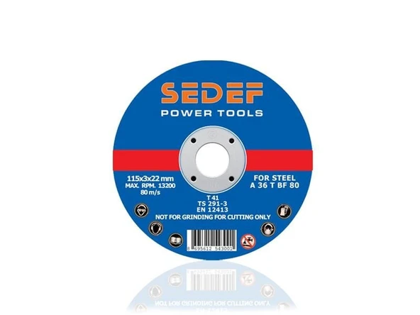 115x3x22 A mmMetal Kesici Flex Disk 115x3 mm SEDEF ürün görseli 1
