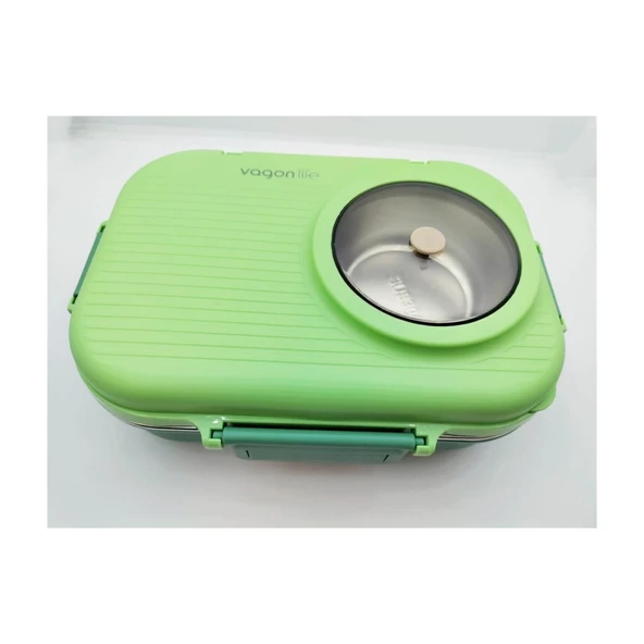 Vagonlife BL70100 Çelik Hazneli Lunch Box Beslenme Kabı Yeşil ürün görseli 1