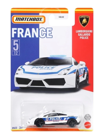 Matchbox Best of France Series Lamborghini Gallardo Police HBL02 HFH72 ürün görseli 1