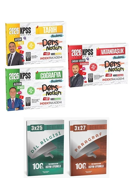 İndeks Akademi 2026 KPSS Tarih+Coğrafya+Vatandaşlık Akademisi Video Ders Notları 3 lü Set Anla Kazan Deneme ürün görseli 1