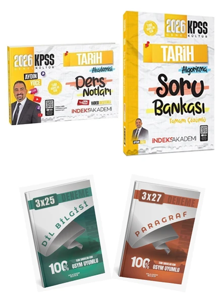 Anla Kazan + İndeks 2026 KPSS Tarih Video Ders Notu + Soru Bankası + Anla Kazan Deneme 4 lü Set ürün görseli 1