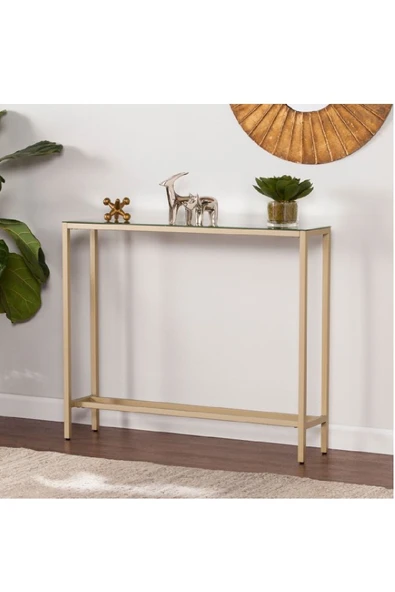 TOLIAHOME Modern Gold Renk Metal İskeletli Temper Camlı Raflı Dresuar Konsol ürün görseli 1