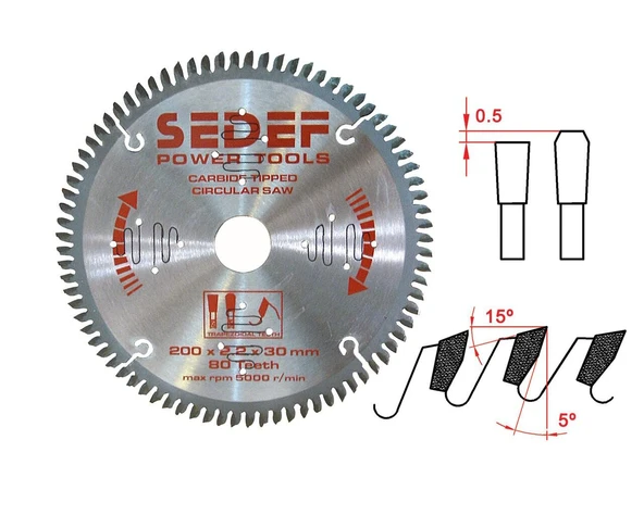200x30-25-20x2.8x2.4 mm 80 diş Trapez Pozitif Diş Testere ürün görseli 1