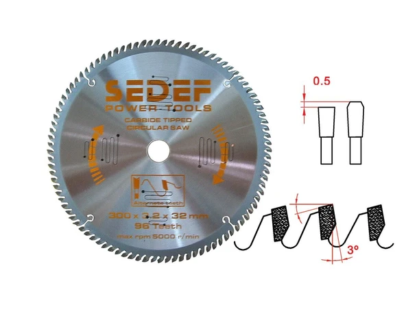 420x32-30-25x3.5x3 mm 108 diş Trapez Negatif Diş Testere ürün görseli 1