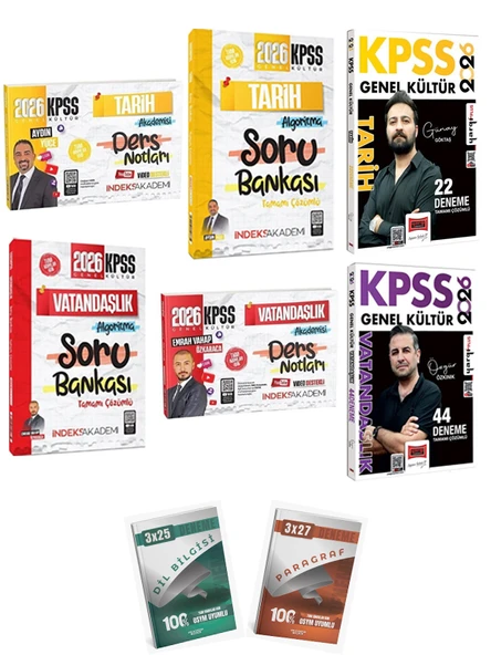 Anla Kazan 2026 KPSS Tarih ve Vatandaşlık İndeks Video Ders Notu + Soru + Yargı Deneme 8 li Set ürün görseli 1