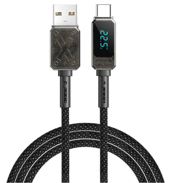 Wiwu Wi-C038 Titan Serisi USB-A to Type-C 6A 100 W LED Dijital Göstergeli Şarj ve Data Kablosu 1.2M ürün görseli 1