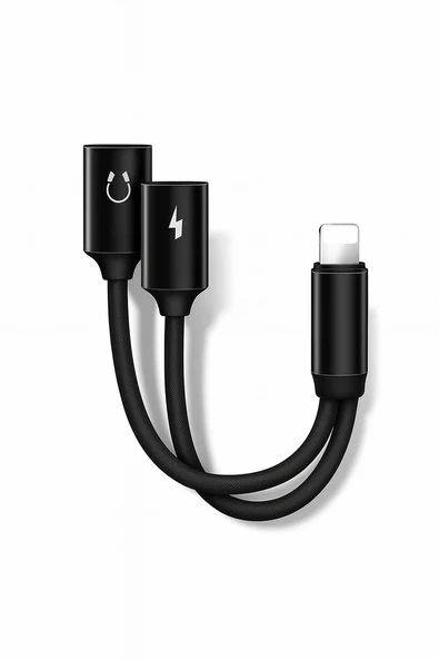 QASUL Lightning Kulaklık Şarj Çoklayıcı iphone  Uyumlu Çevirici Dönüştürücü Adaptör ürün görseli 1