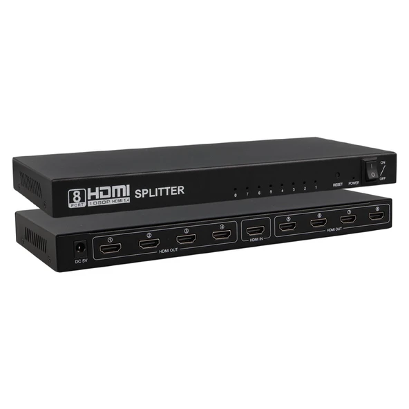 PowerMaster 1 Giriş 8 Çıkış Port 1080P FHD HDMI Dağıtıcı ürün görseli 1