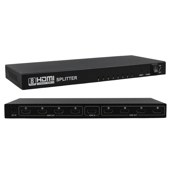 PowerMaster 1 Giriş 8 Çıkış Port 1080P FHD HDMI Dağıtıcı ürün görseli 1