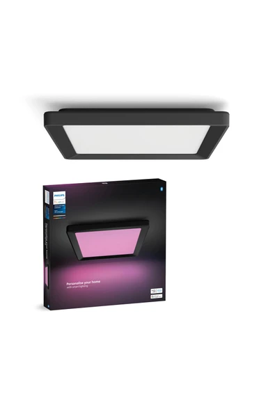 Philips Hue Tento Siyah Sıva Üstü RGB Akıllı LED Panel Tavan Armatürü 30x30cm 1340 Lumen ürün görseli 1