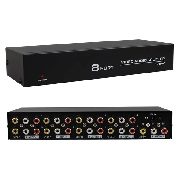 Powermaster PM-4832 8 Port Video Audio Splitter ürün görseli 1