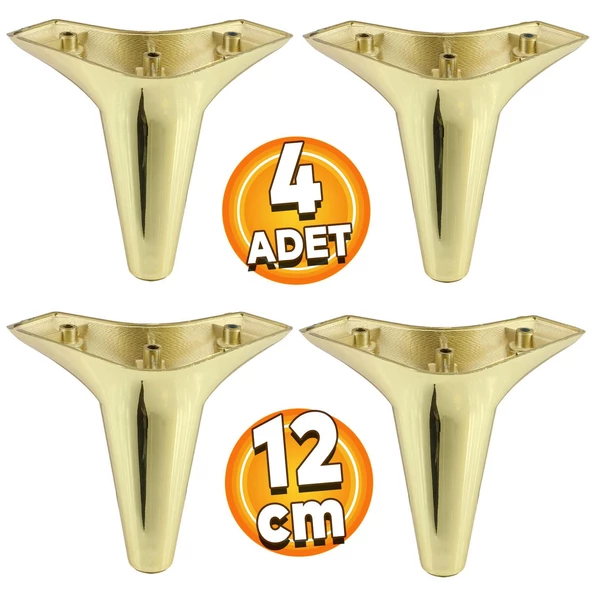Aspen Mobilya Kanepe Sehpa Puf Koltuk Ünite Ayağı Gold Altın Baza Ayak 12 Cm (4 ADET) ürün görseli 1