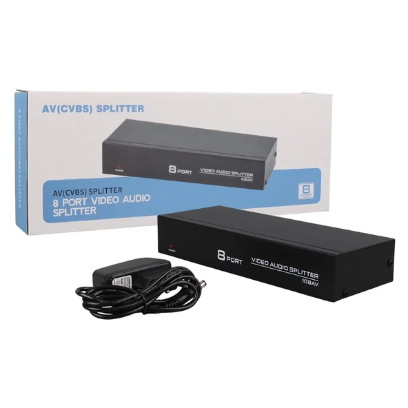 Powermaster PM-4832 8 Port Video Audio Splitter - Resim 4