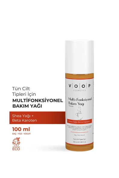 VOOP NEMLENDİRİCİ VE IŞILTI VERİCİ BAKIM YAĞI SHEA YAĞI VE BETA KAROTEN 100 ML ürün görseli 1