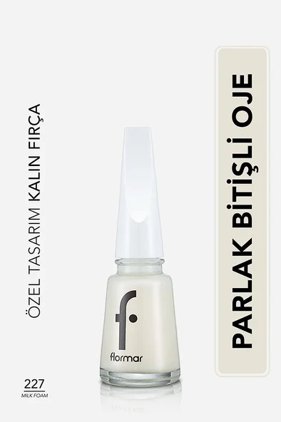 Flormar Klasik Parlak Bitişli Yüksek Pigmentli Oje - Nail Enamel- 227 Mılk Foam New ürün görseli 1