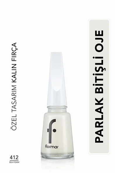 Flormar Parlak Oje (TRANSPARAN) - Nail Enamel - 412 Sea Foam ürün görseli 1