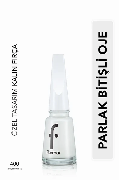 Flormar Klasik Parlak Bitişli Yüksek Pigmentli Oje -nail Enamel- 400 Brıght Whıte New ürün görseli 1