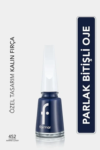 Flormar Klasik Parlak Bitişli Yüksek Pigmentli Oje - Nail Enamel- 452 Marıne Lover New ürün görseli 1