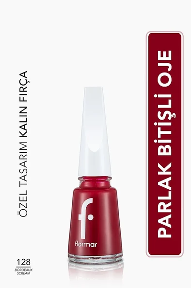 Flormar Nail Enamel Yüksek Pigmentli & Parlak Bitişli Oje Fne-128 Bordeaux Scream ürün görseli 1