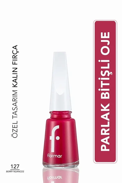 Flormar Klasik Parlak Bitişli Yüksek Pigmentli Oje - Nail Enamel -127 Berry Nuances New ürün görseli 1
