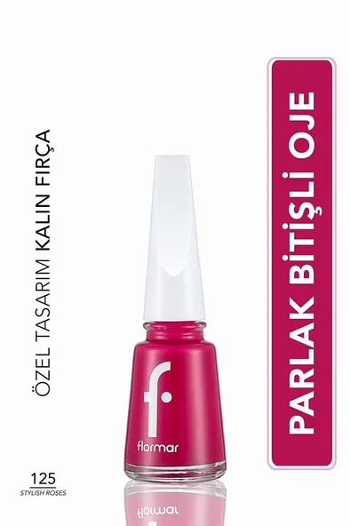 Flormar Klasik Parlak Bitişli Yüksek Pigmentli Oje - Nail Enamel-125 Stylısh Roses New ürün görseli 1
