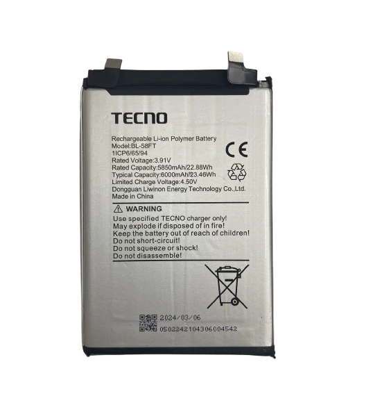 Tecno Pova 6 / Pova 6 Pro Pil Batarya BL-58FT 6000 mAh ürün görseli 1