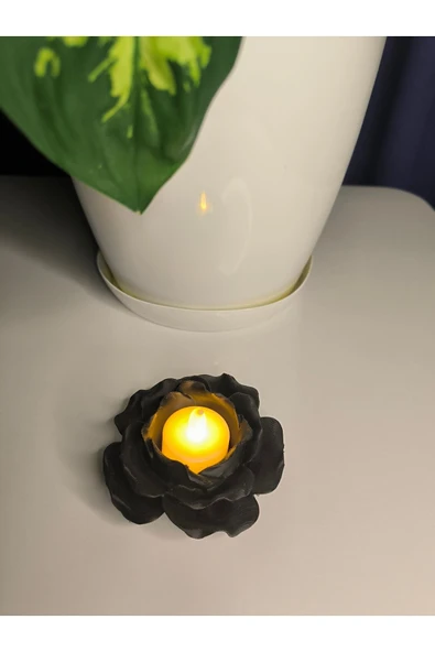Gül Tasarımlı Tealight Mumluk - Resim 3