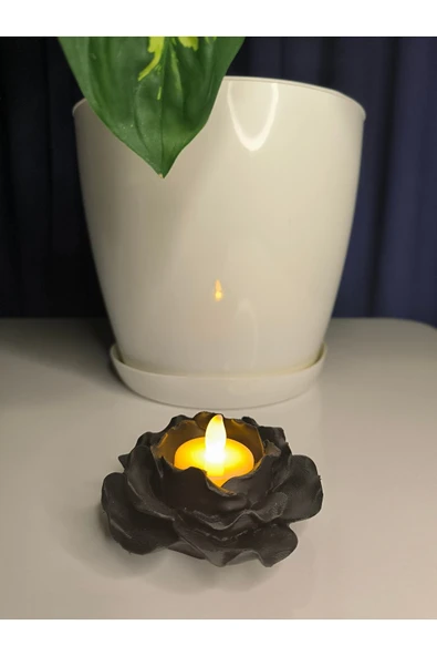 Gül Tasarımlı Tealight Mumluk ürün görseli 1