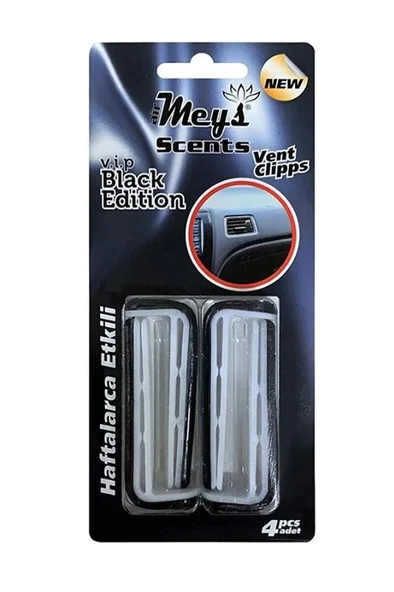 Meys Araç İçi Klima Kokusu Klipsli 4'lü Black Edition Vip ürün görseli 1