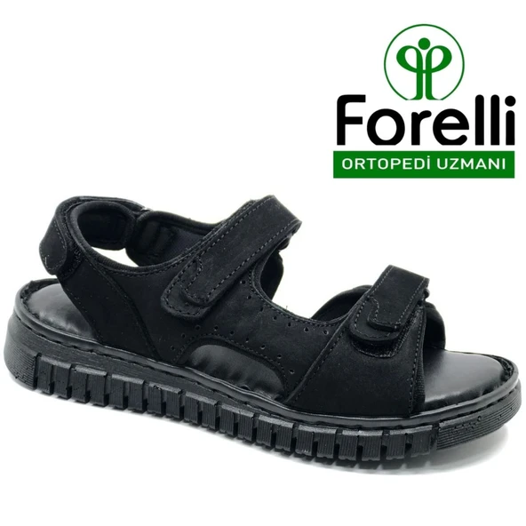 Forelli Paprika Hakiki Deri Comfort Ortopedik Kadın Sandalet ürün görseli 1
