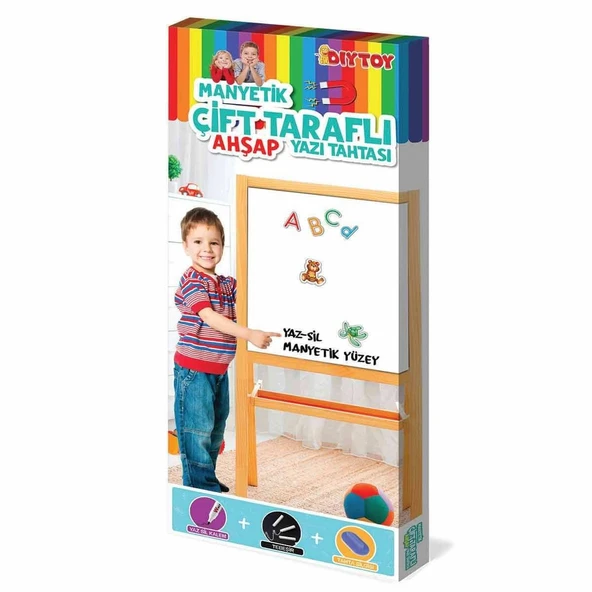 2195 AYAKLI ÇİFT TARAFLI MANYETİK AHŞAP YAZI TAHTASI ürün görseli 1