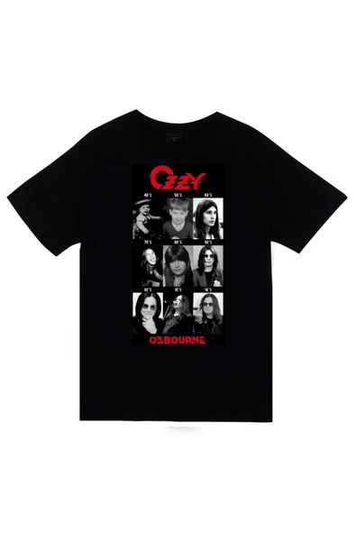 fame-stoned Ozzy Osbourne Baskılı Unisex %100 Pamuk Siyah T-shirt ürün görseli 1