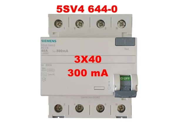SİEMENS 3X40A 300 mA YANGIN KORUMA AKIM ROLESİ (YENİ KASA) ürün görseli 1