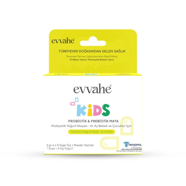 Evvahe Doğal Probiyotik Yoğurt Mayası Kids 2gr x 5 şase ürün görseli 1