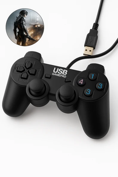 QASUL Yüksek Kaliteli Joystick  Kablolu Oyun Kolu Pc Uyumlu ürün görseli 1