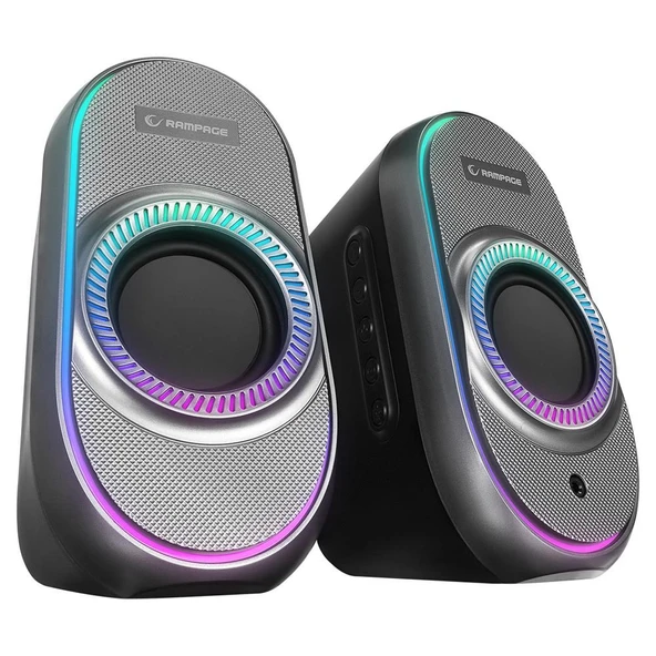 Rampage RMS-X3 2.0 6W Bluetooth Özellikli Siyah Multimedia RGB Işıklı Gaming USB Speaker ürün görseli 1