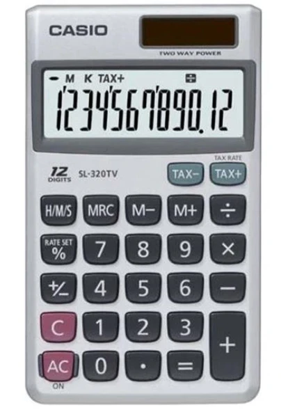 Casio SL-320TV-W-DP 12 Hane Cep Tipi Hesap Makinesi ürün görseli 1
