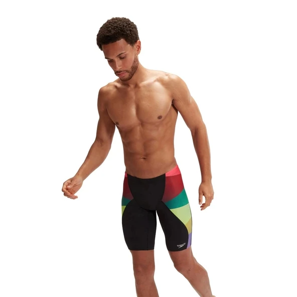 Speedo Placement Digital V-Cut Jam-mer Erkek Yüzücü Mayosu Siyah-Renkli ürün görseli 1