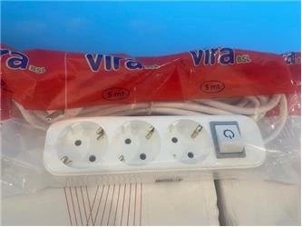 Vira 3lü 2mt Anahtarlı Topraklı Priz - Resim 2