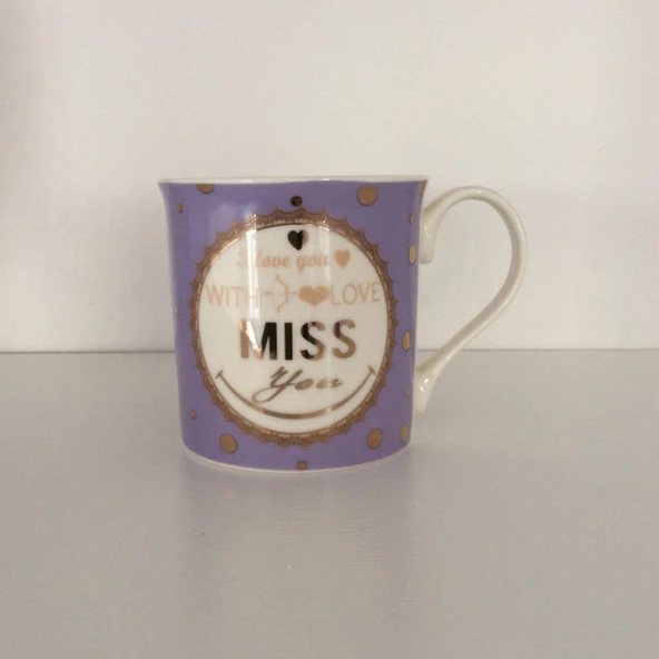 Miss You Kupa Bardak Lila Renk ürün görseli 1