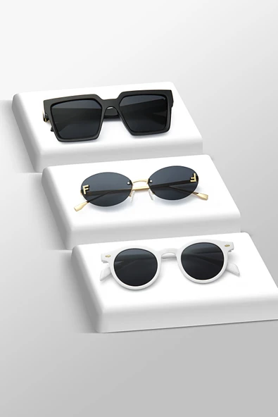 UNISEX GÜNEŞ GÖZLÜĞÜ 3'LÜ SET 112 ürün görseli 1