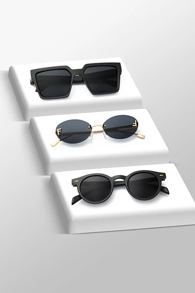 UNISEX GÜNEŞ GÖZLÜĞÜ 3'LÜ SET 00116 ürün görseli 1
