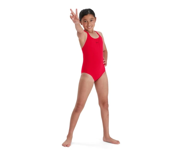 Speedo Kız Çocuk Eco Endurance Madalyalı Kız Çocuk Mayosu Kırmızı ürün görseli 1