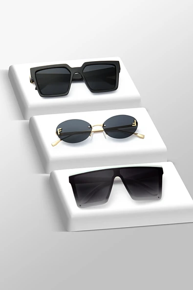 UNISEX GÜNEŞ GÖZLÜĞÜ 3'LÜ SET 00117 ürün görseli 1