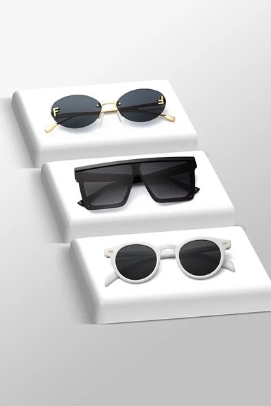UNISEX GÜNEŞ GÖZLÜĞÜ 3'LÜ SET 110 ürün görseli 1