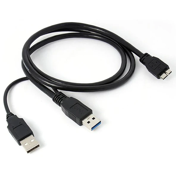 Usb 3.0 to mikro B harici hdd Y kablo harici harddisk kablosu 60cm ürün görseli 1