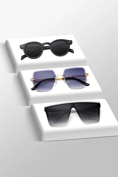 UNISEX GÜNEŞ GÖZLÜĞÜ 3'LÜ SET 107 ürün görseli 1