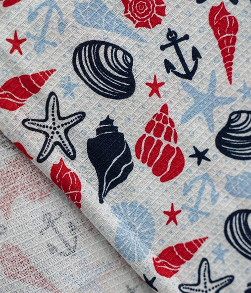 Cotton Collection Çift Kişilik Pike Deniz - Resim 3
